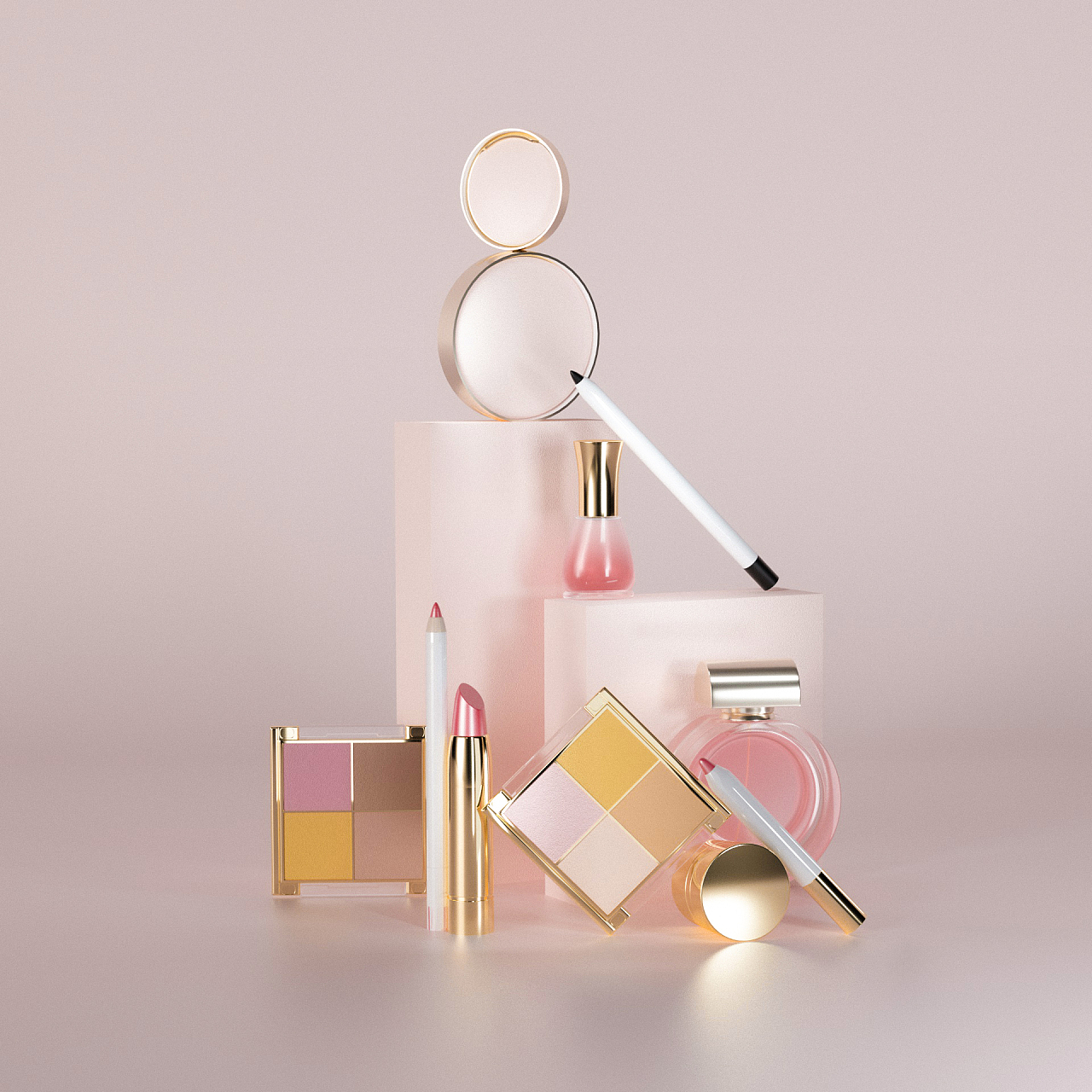 C4D化妝品渲染練習 打造光影之下的藝術之美